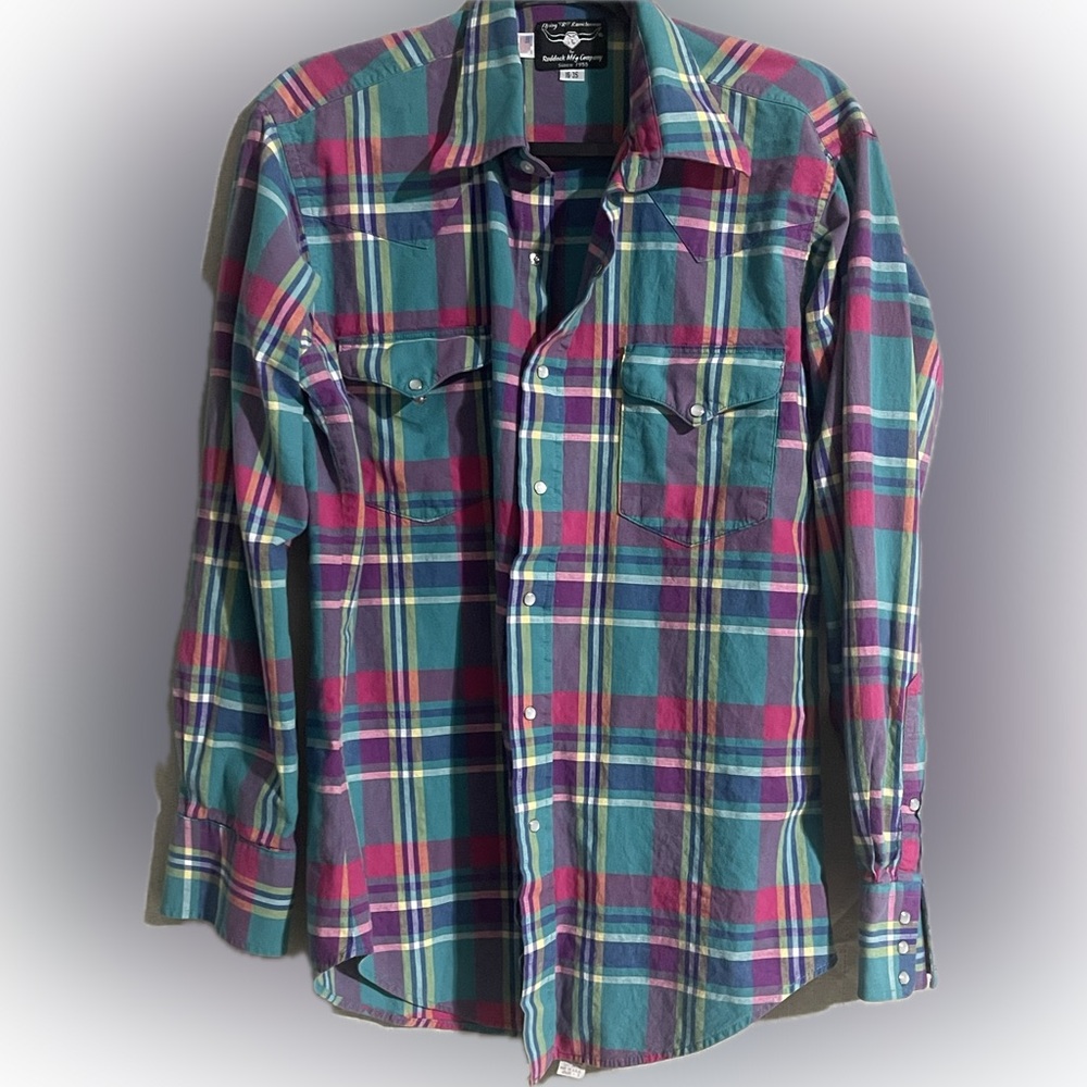Flying R ranchwear men’s shirt in a size 16–35, made in USA